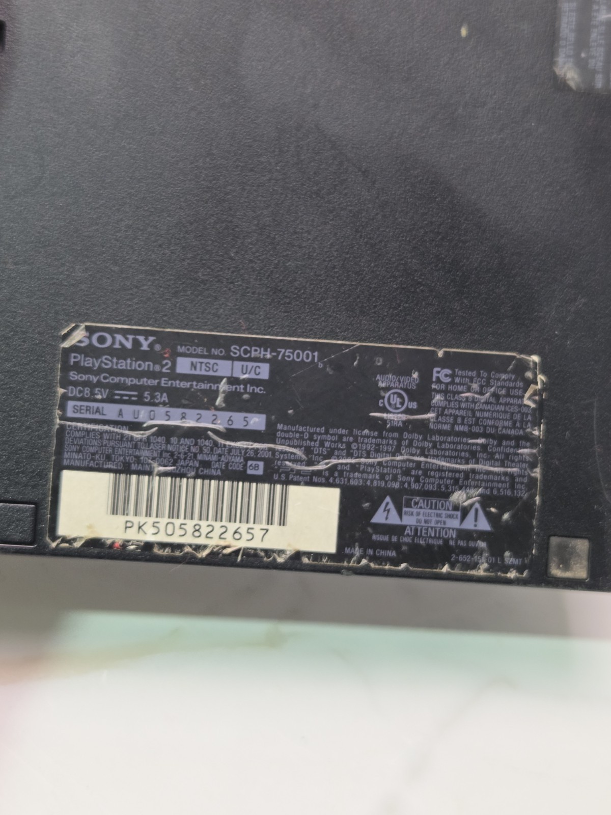 Sony PlayStation 2 PS2 Slim Black Console SCPH-70012 WILL NOT POWER ON