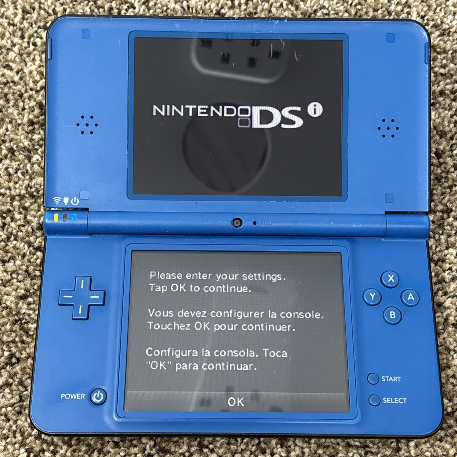 Nintendo DSi XL Handheld System Midnight Blue Tested No Charger