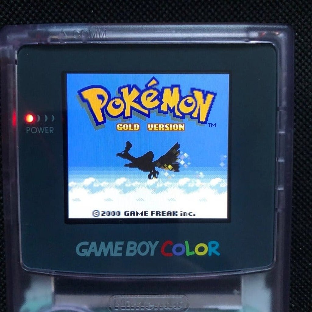 Console Nintendo Gameboy Color Clear Atomic Purple with IPS V2 backlight screen