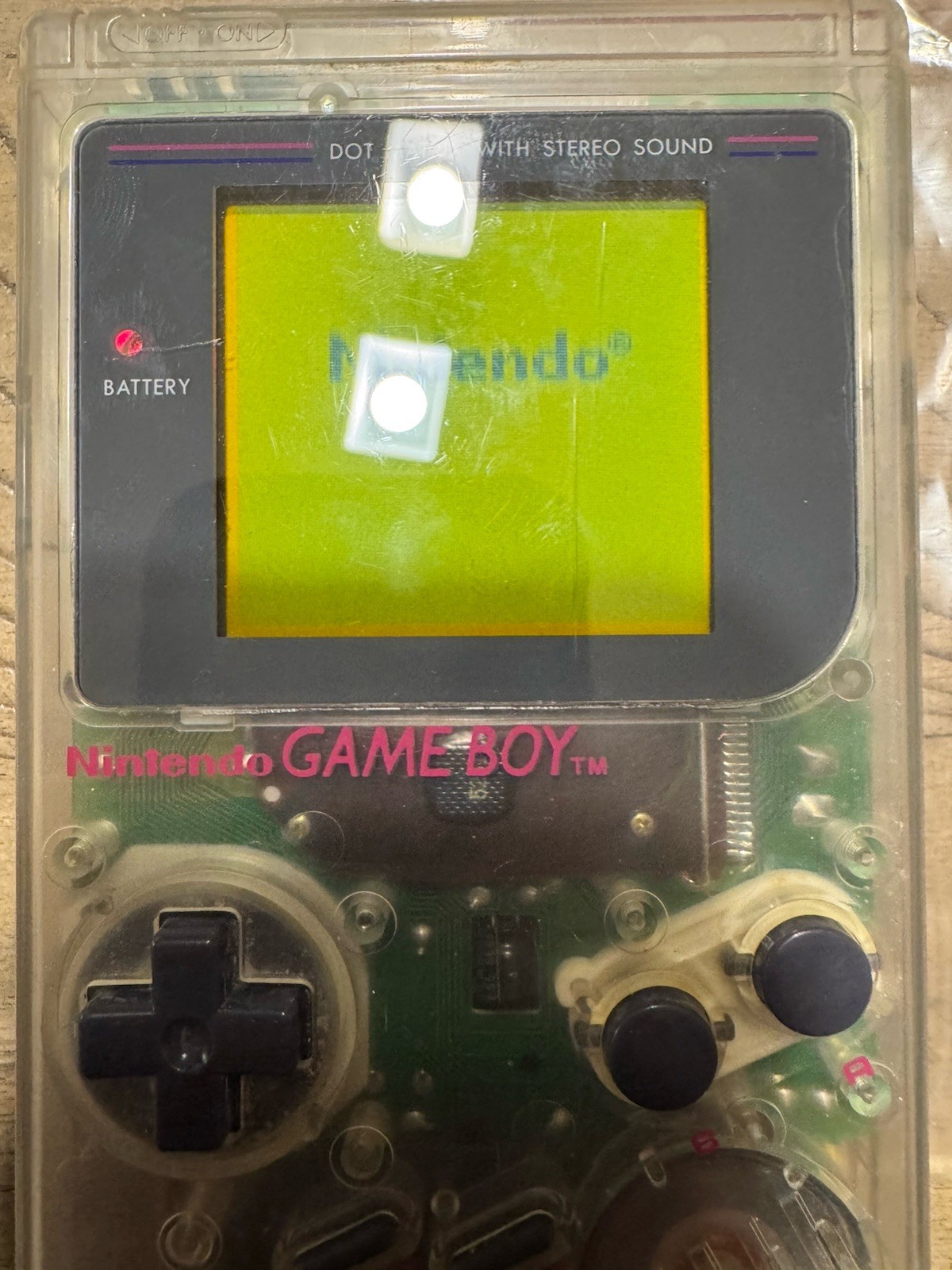 Nintendo Game Boy Transparent Clear Classic Handheld Console *TESTED WORKING *