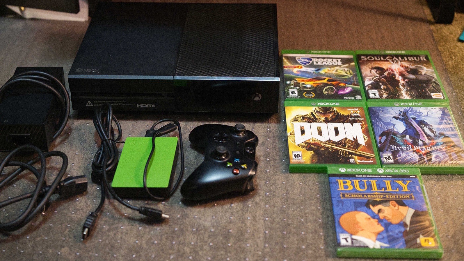 Original Xbox One Console And Games Bundle With 4TB Eternal hard drive