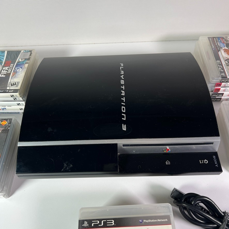 Sony Playstation 3 PS3 Console FAT 80GB CECHK01 Video Game Bundle Lot 23 Tested!
