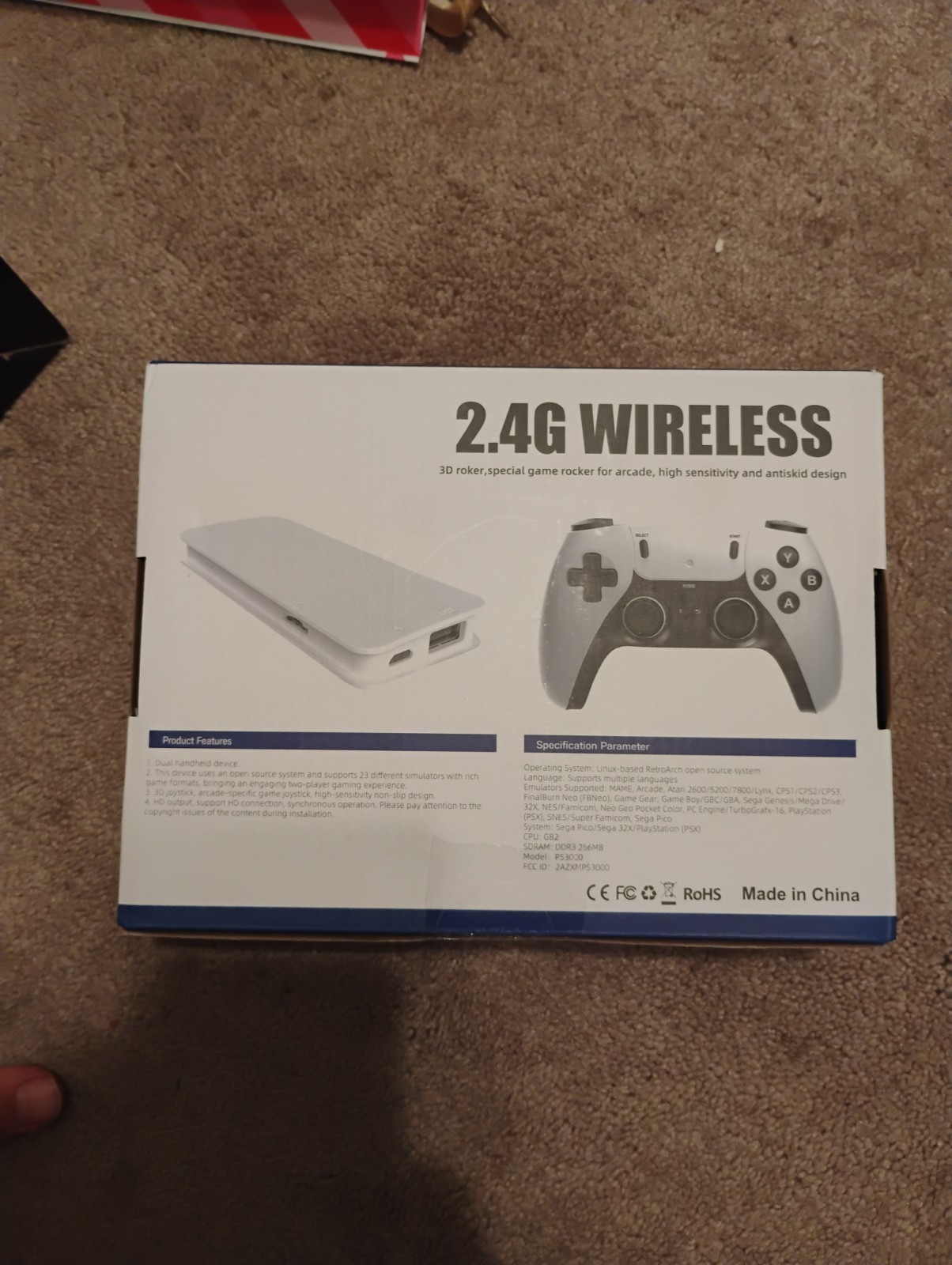 2.4G Wireless Home Console, 4K UHD, HDMI, Wi-Fi, 3D Audio, White/Black
