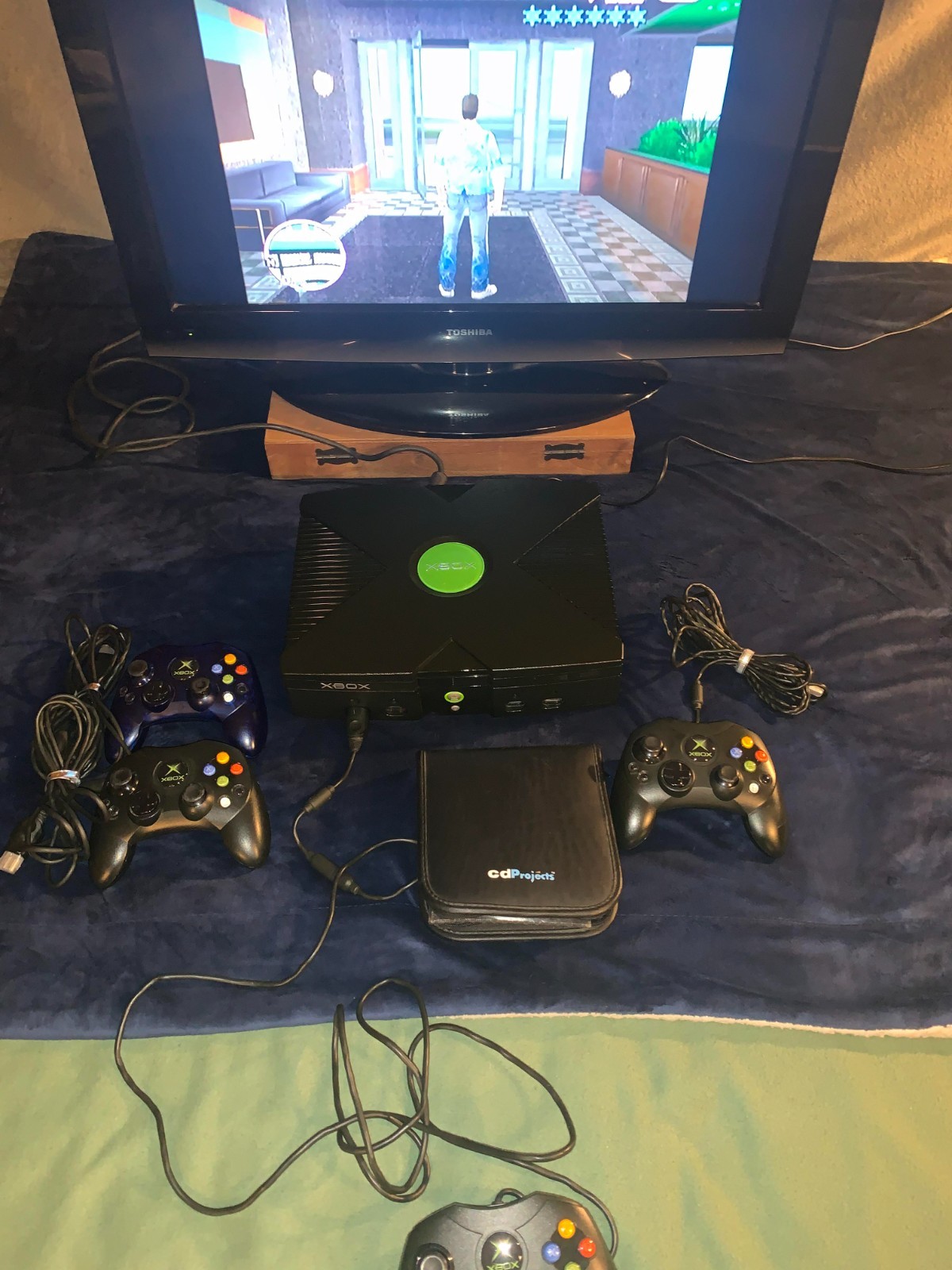 Xbox Original 8GB Home Console – Black 4 Duke Controllers, 10 Games MINT!