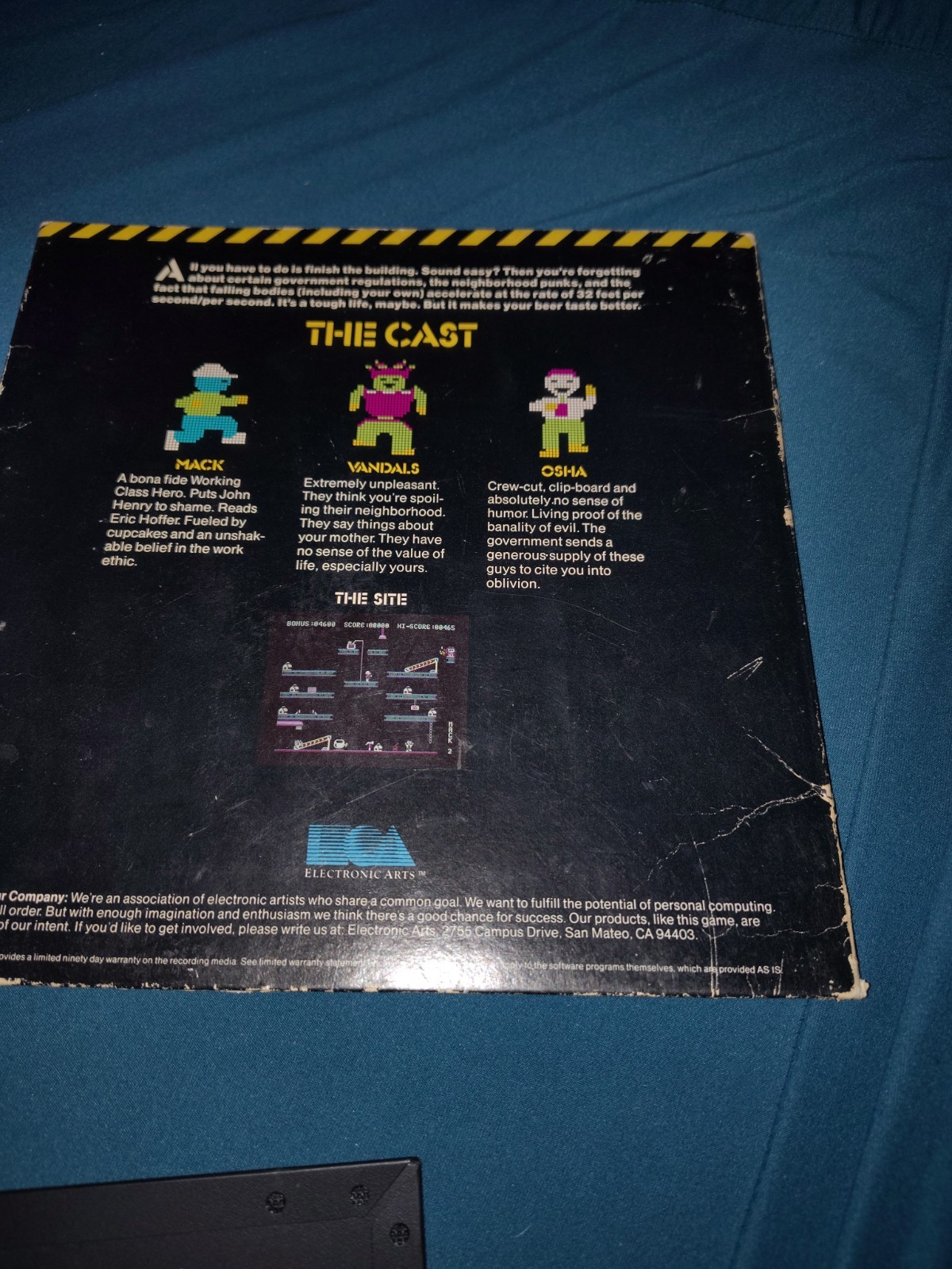 Hard Hat Mack 1983 Electronic Arts Atari Home Computers Platform Video Game Disk