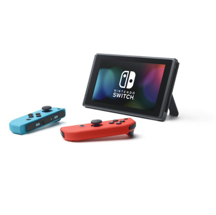 Nintendo Switch with Blue and Red Joy-Con Controllers and Mario Kart 8 Bundle