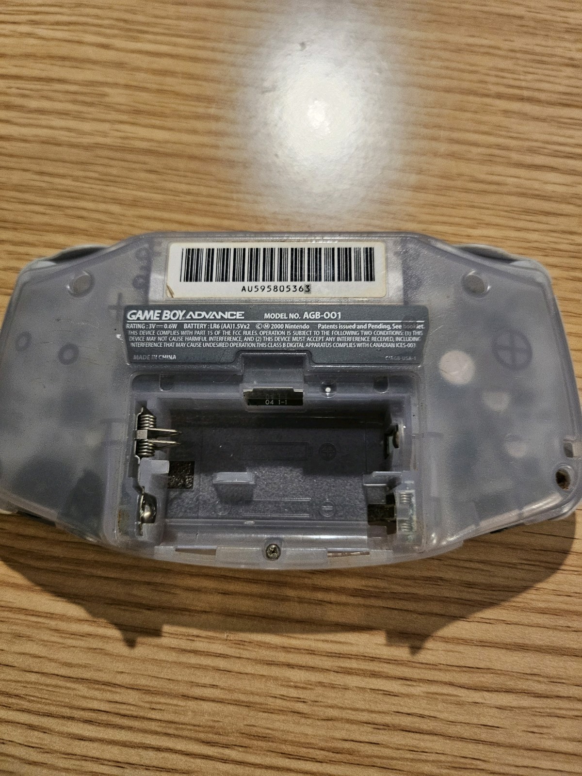 Nintendo Game Boy Advance AGB-001 Handheld for Parts/Repair – Glacier Blue Clear
