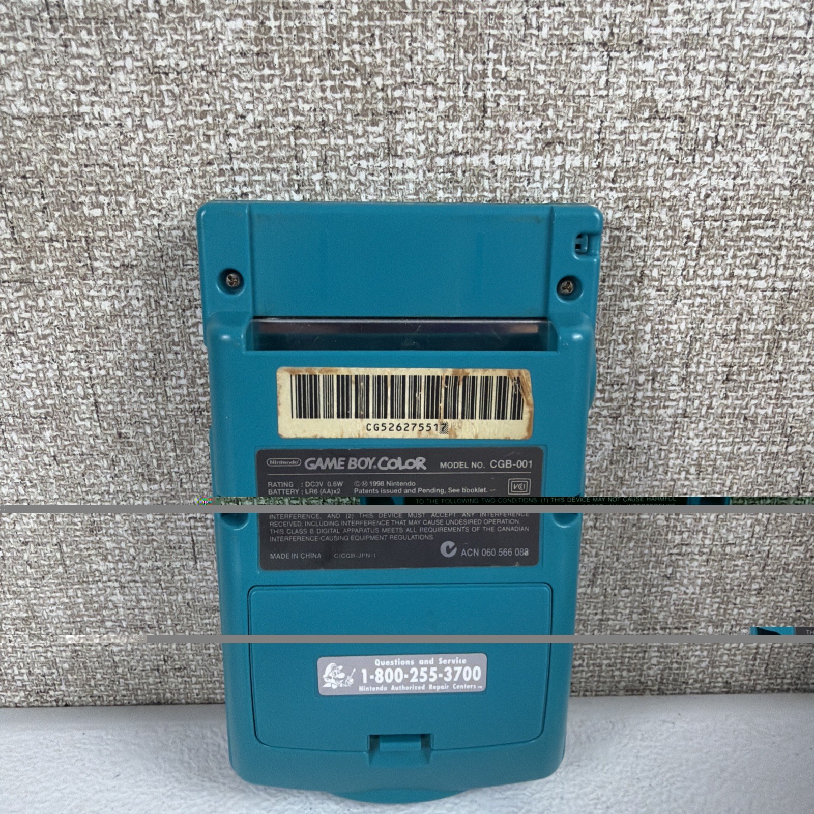 Nintendo Game Boy Color Handheld Console Teal With 2 Games TESTED Rugrats Barbie