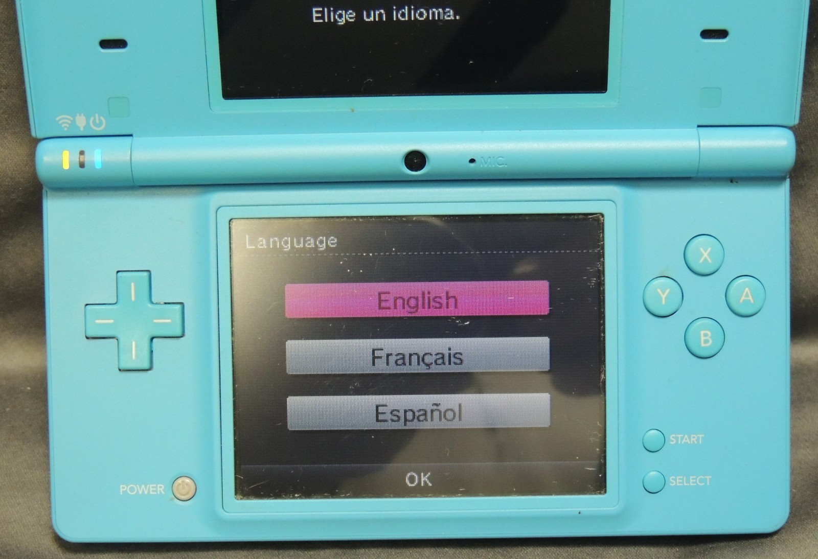 Nintendo DS Launch Edition Turquoise Blue plus Travel Case and extras Package
