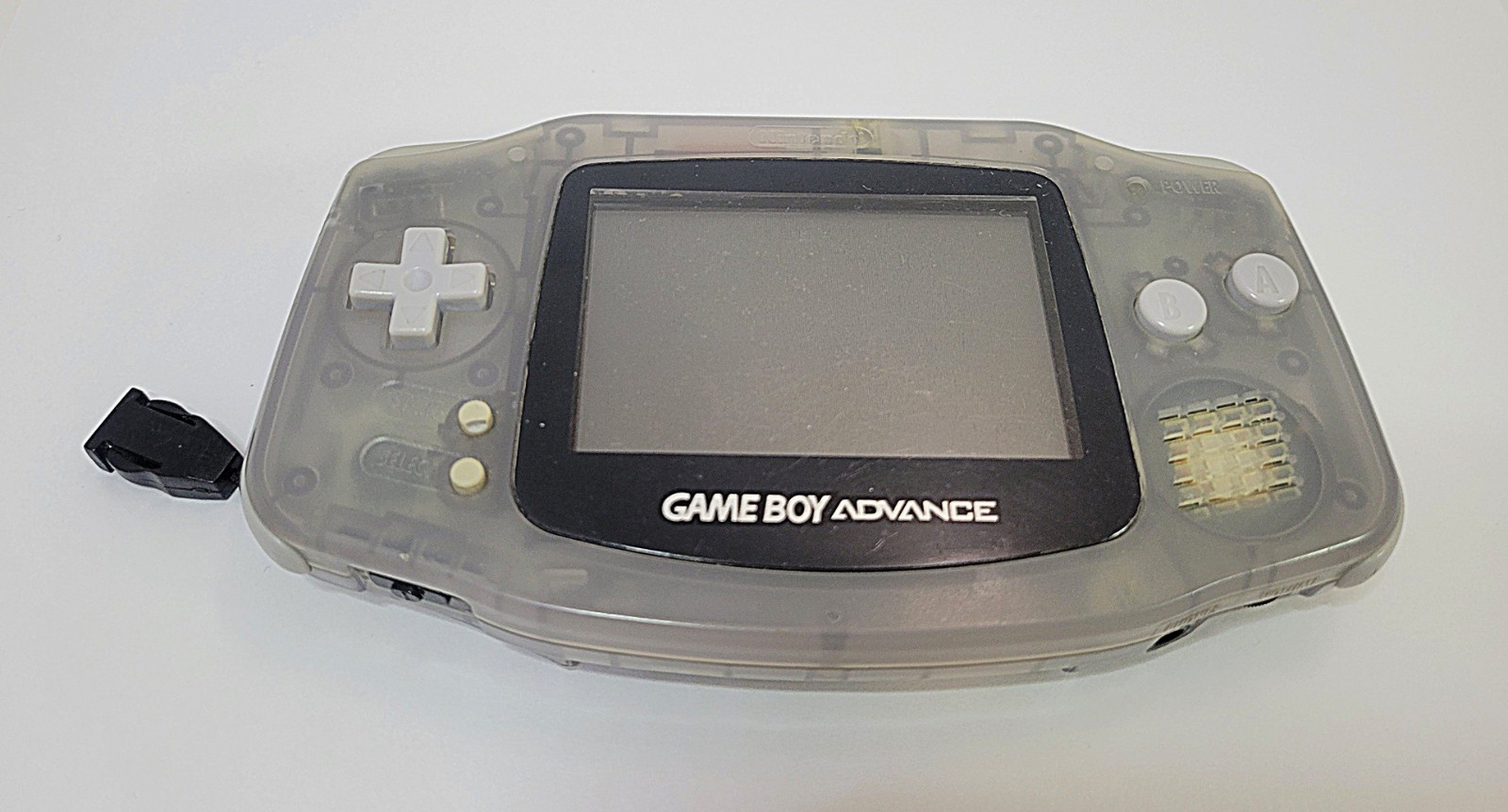 Working Nintendo Game Boy Advance Console in Clear Glacier with No Battery Cover