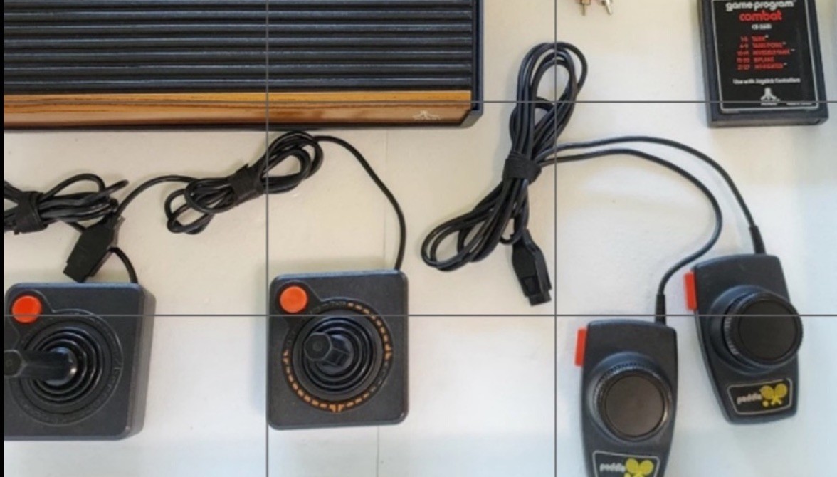 ATARI 2600 CX-2600A CONSOLE/2 JOYSTICKS + SET OF PADDLES TESTED & COMBAT 6/5 EXC