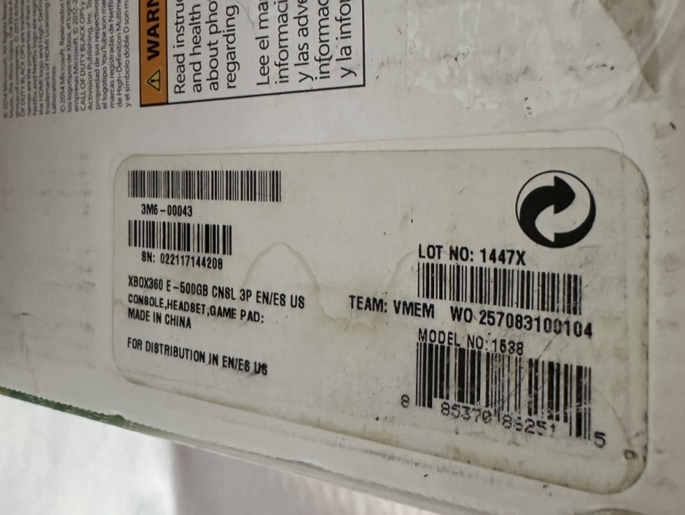 Microsoft Xbox 360 E 500GB Console & Box – USED/WORKS