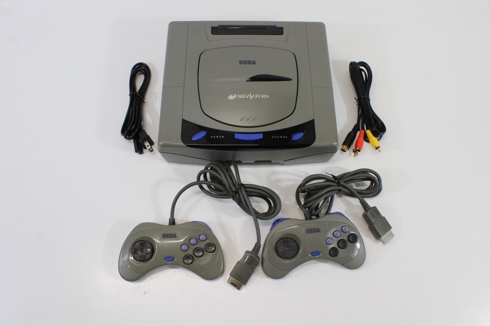 SEGA Saturn Gray Console Controller x2 AC AV HST-3200 SS JP Japan WORKING A VG