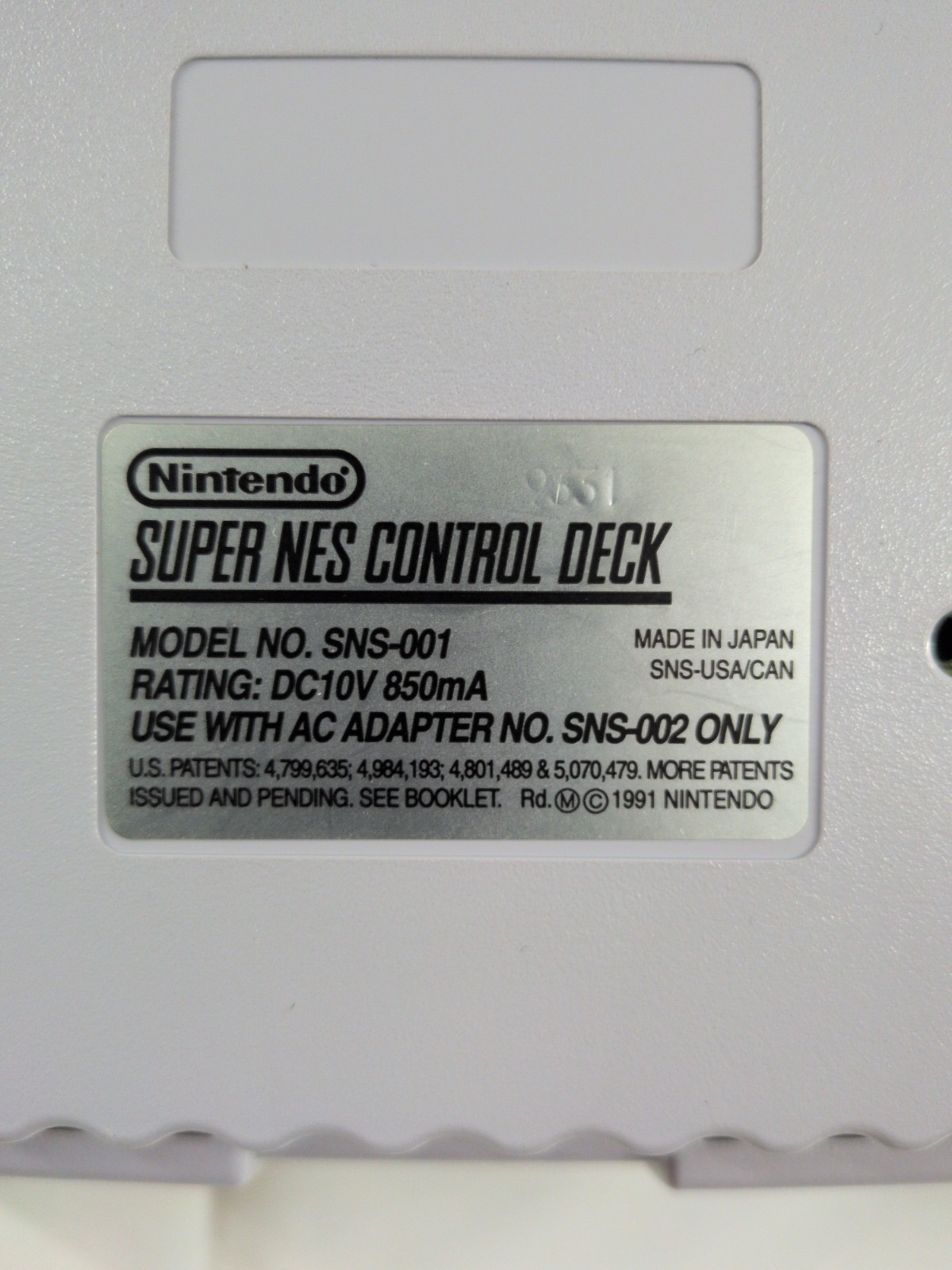 Super Nintendo Console CLEAN WORKING SNES SNS-001 Tested Cables & 2 Controllers