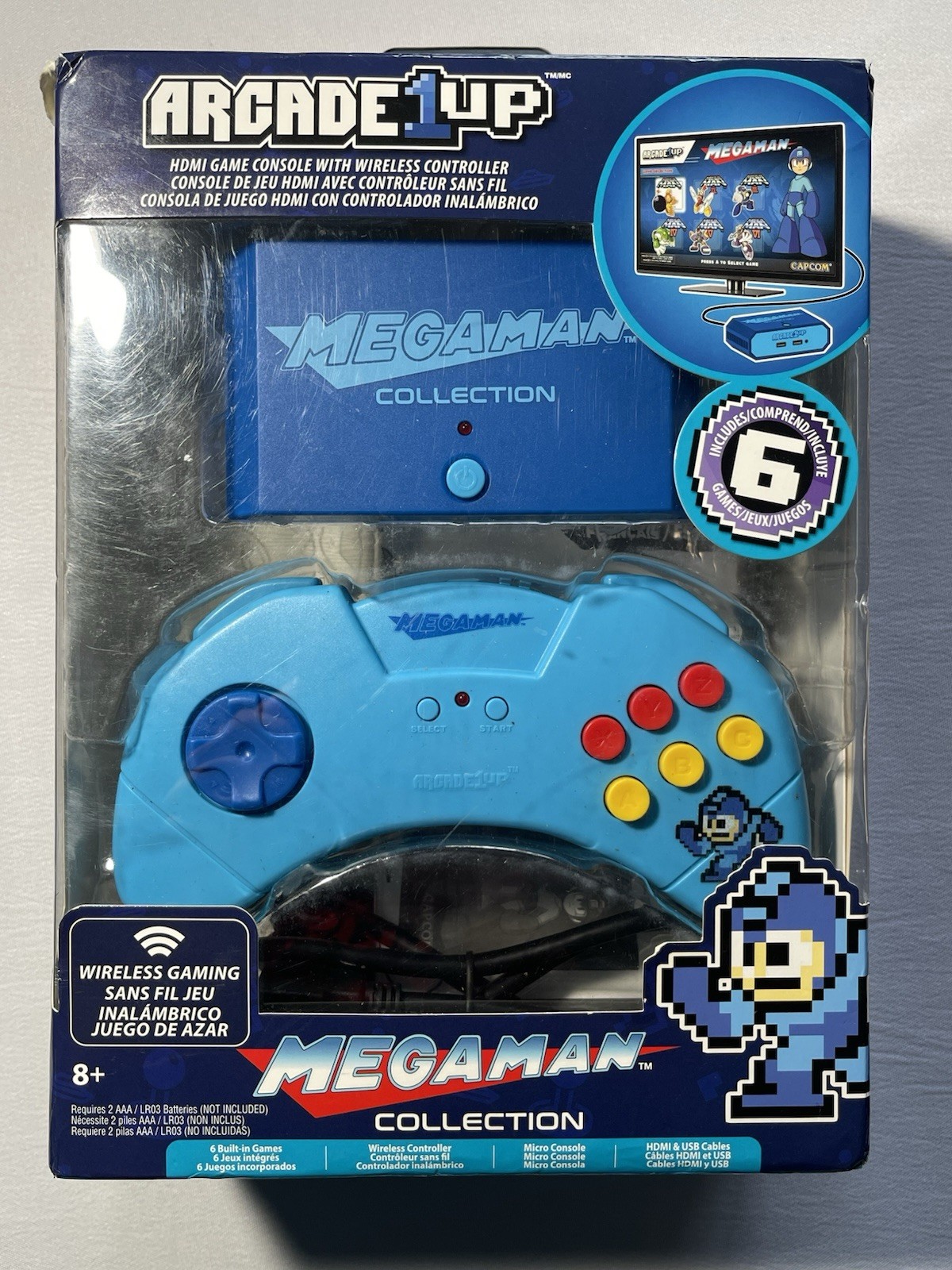 Arcade 1up Mega Man Collection Includes 6 Games HDMI Console Wireless Controller