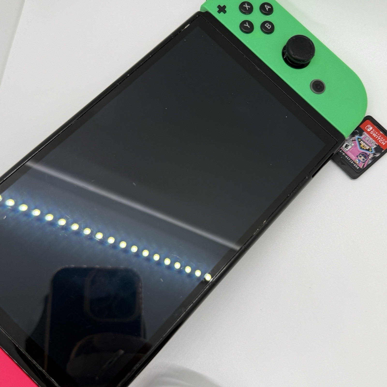 Nintendo Switch OLED HEG-001 Video Game Console + Games Neon Joy-Cons Handheld
