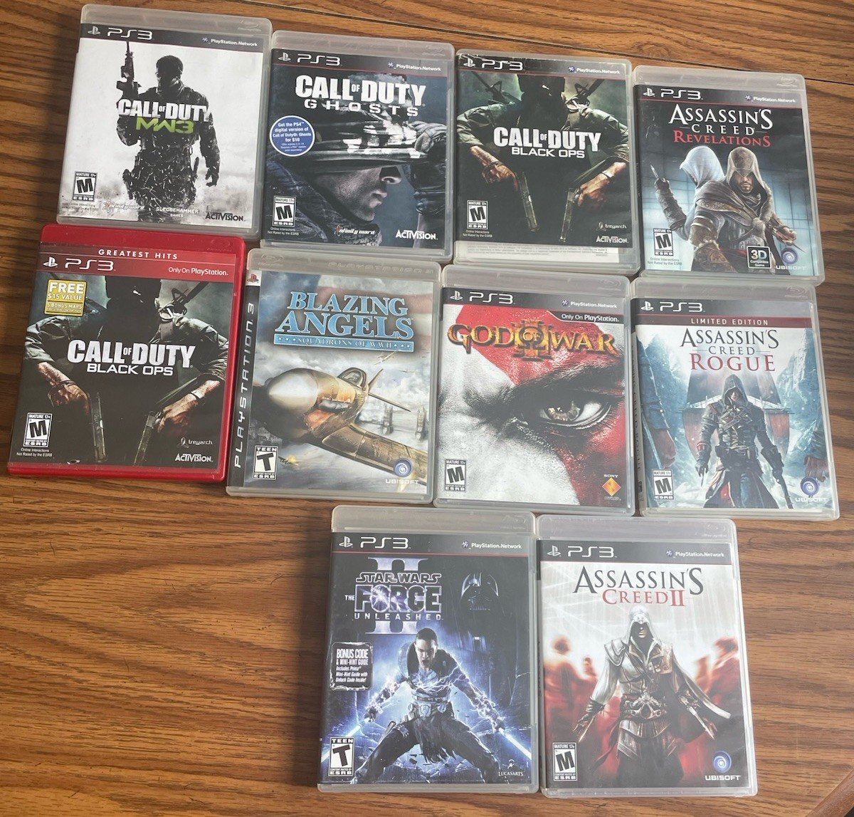 PS3 Game Console, 10 Games & Power Cord, Tested, Needs HDMI Cord