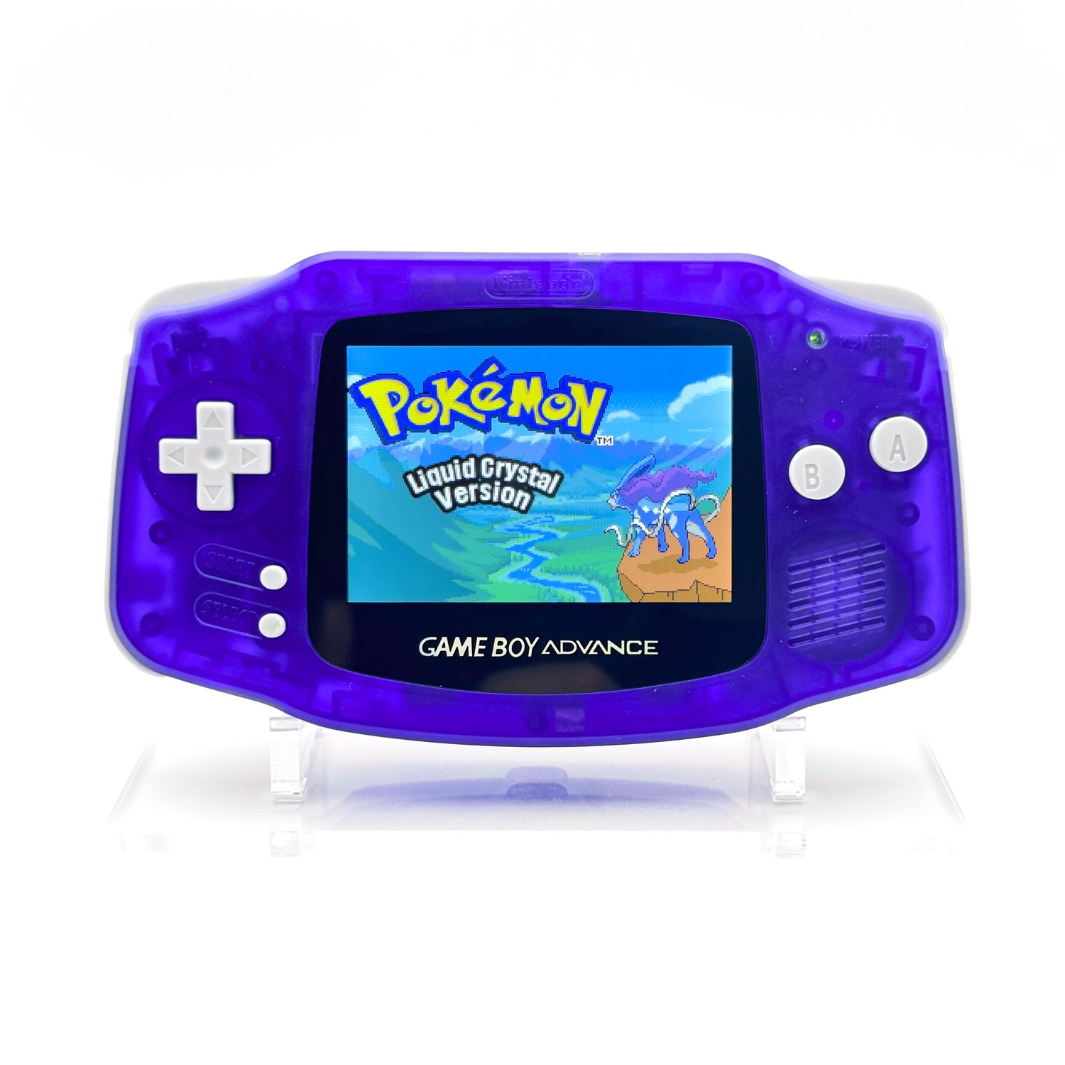Nintendo Game Boy Advance IPS V5 Screen USB-C Charge Upgrade Transparent Purple