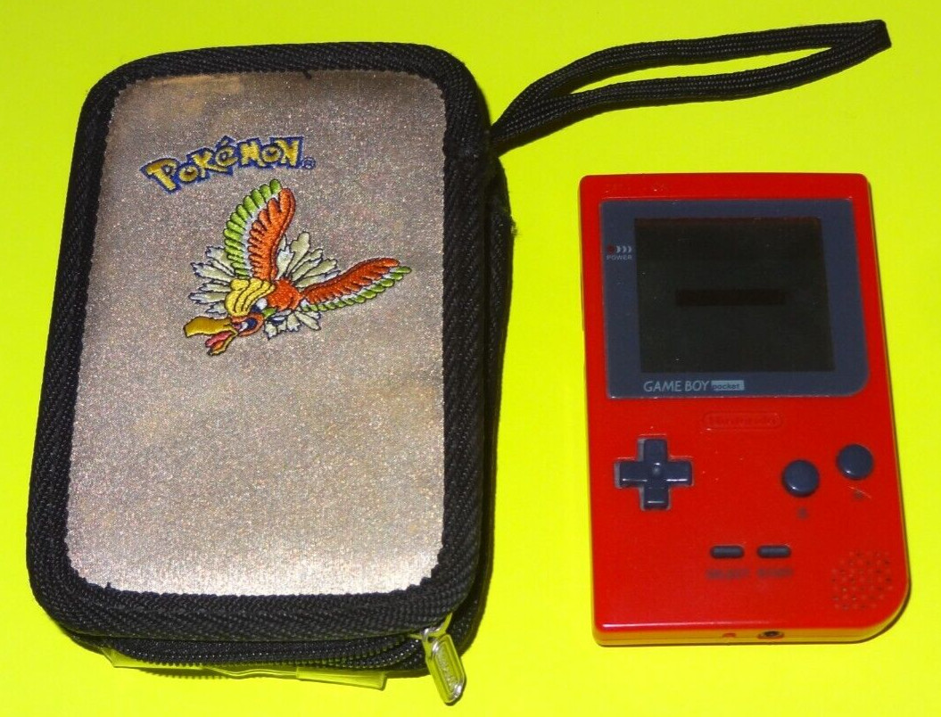 Nintendo Game Boy Pocket MGB-001 – Red – 100% OEM with Pokemon Case – Tested