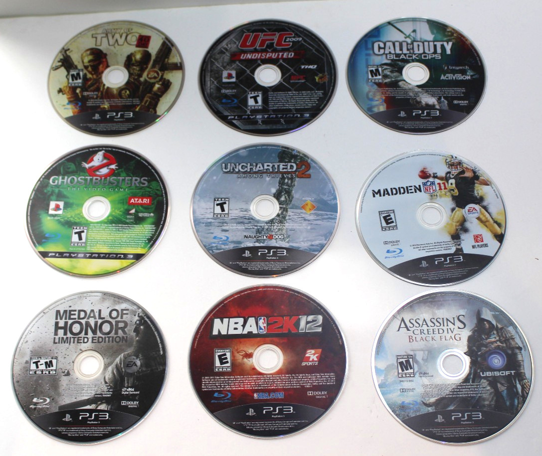 Sony PlayStation 3 Black Model CECHH01 Complete (2) Controllers (18)Games