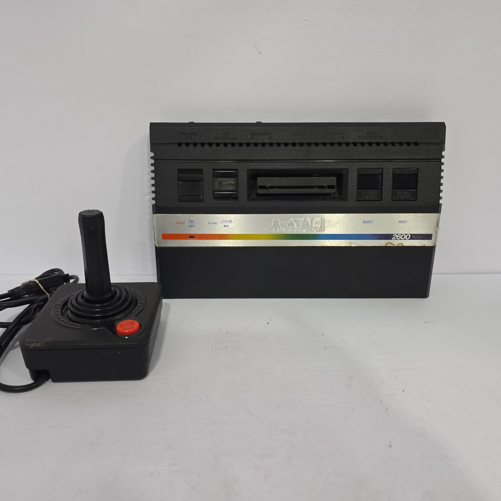Vintage Atari 2600 Jr. Rainbow Game Console And Joystick Untested