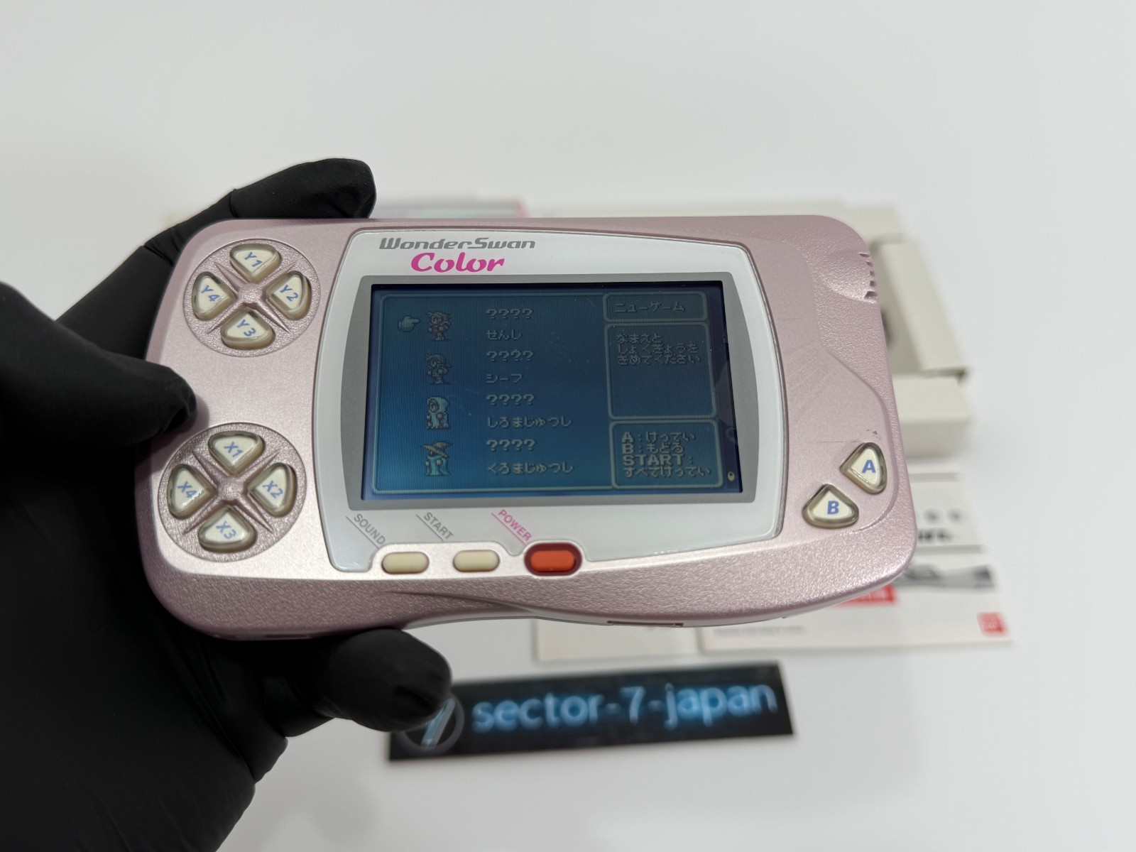 Bandai WonderSwan Color Purple Pink WSC-001 Boxed Handheld Console Working Japan