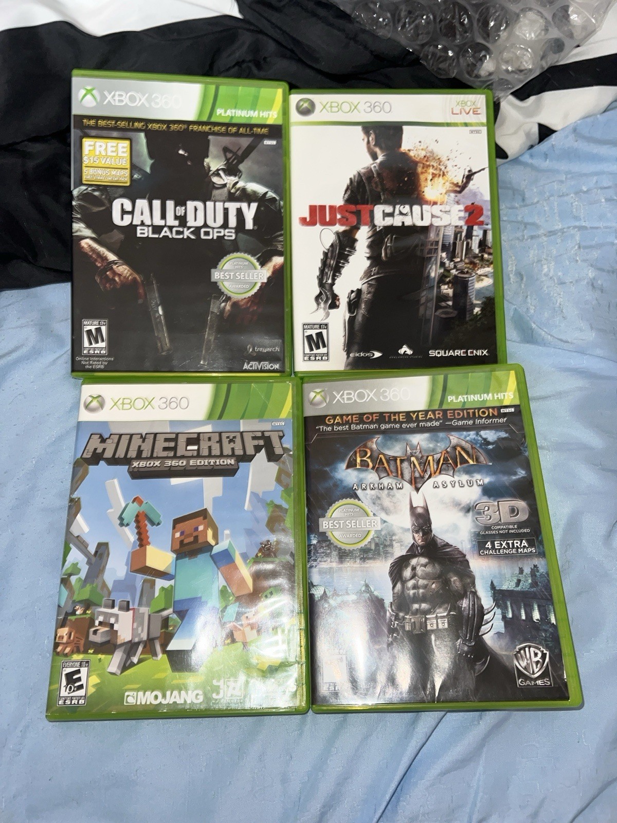 Microsoft Xbox 360 E 250GB Console Bundle 3 Controllers 10 Games COD, RDR