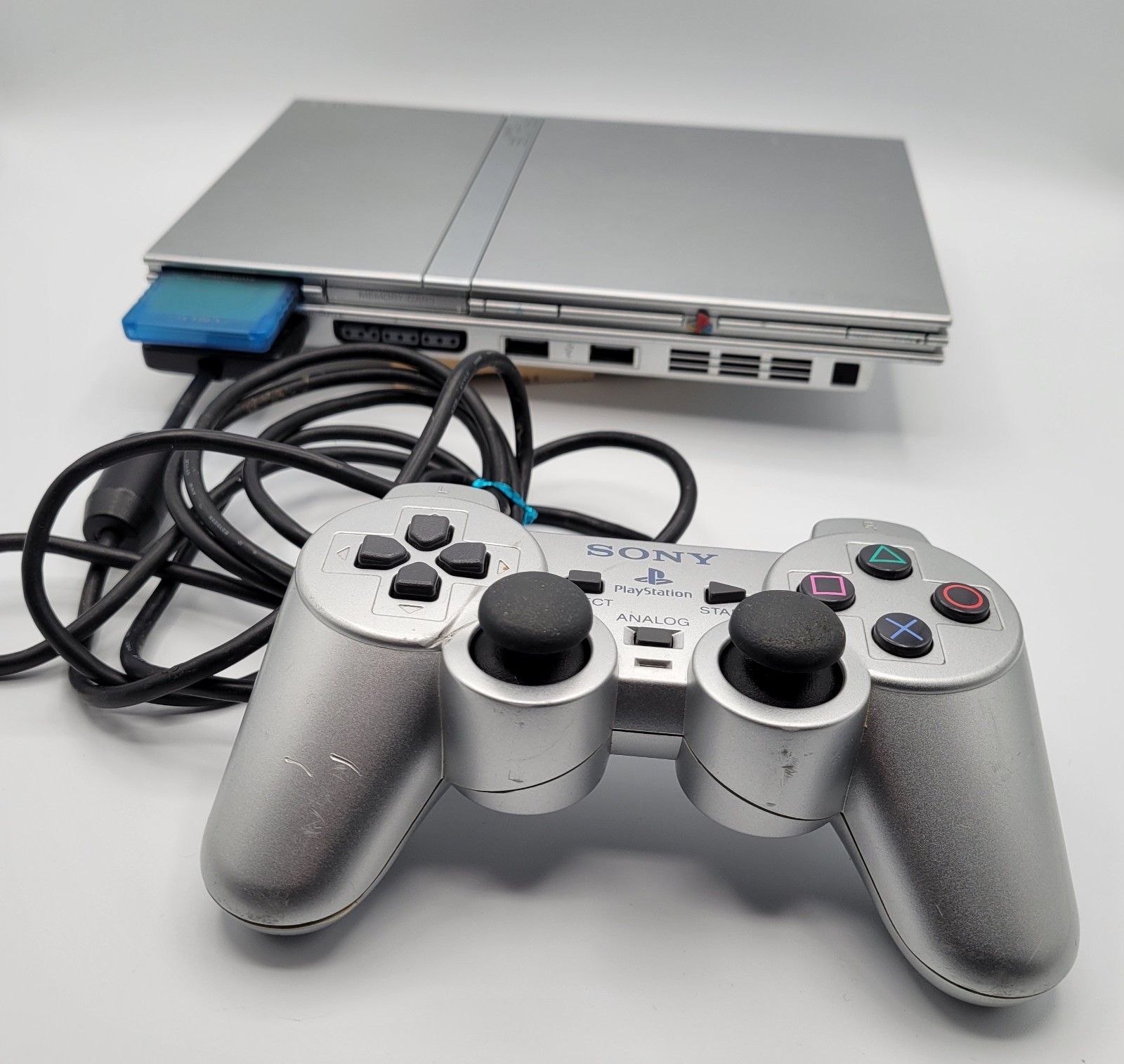 Sony PS2 Slim Silver SCPH-77001 Console Bundle with Games & Cables GTA