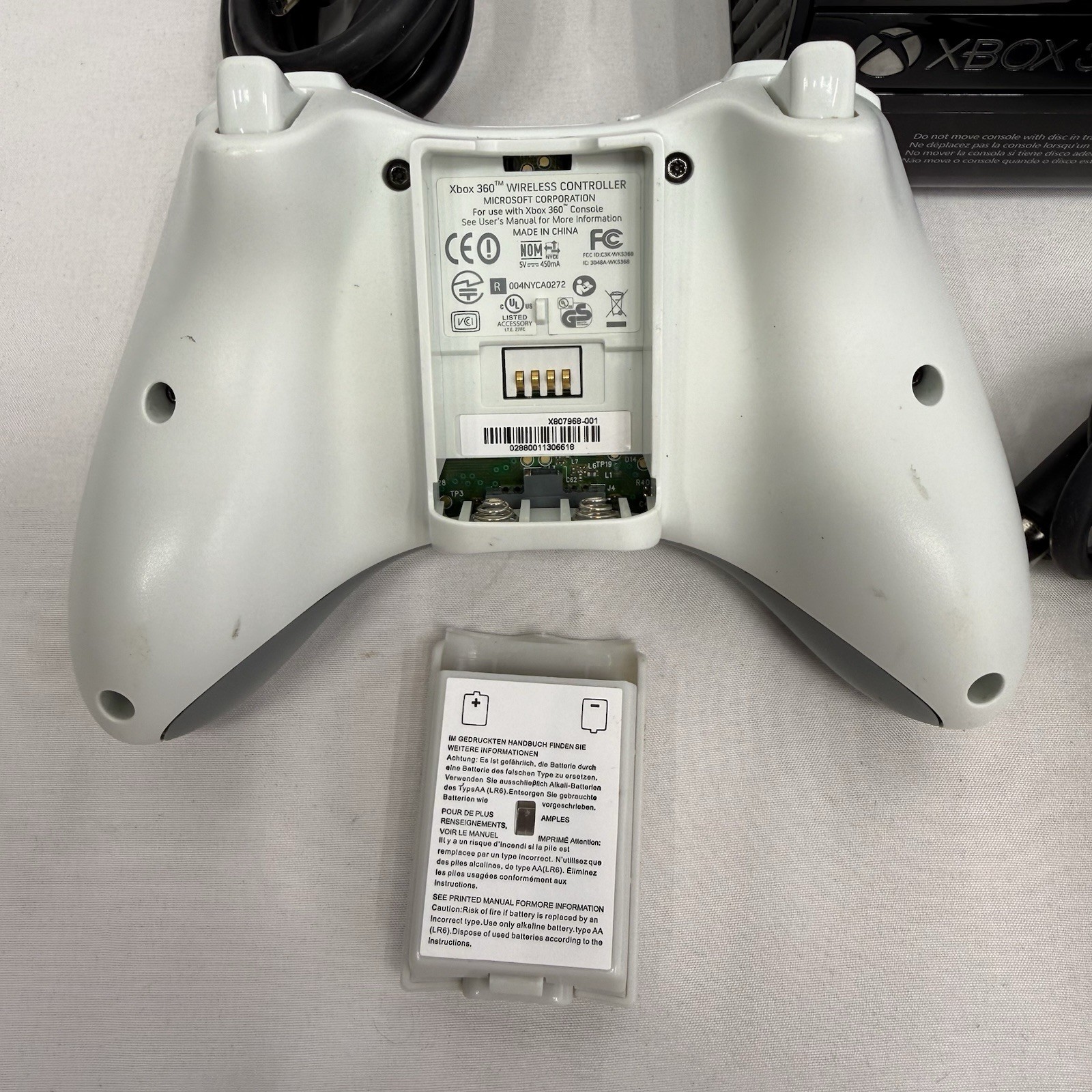 Microsoft Xbox 360 E Console – 250 GB – Model 1538 w/ OEM Controller & Cables