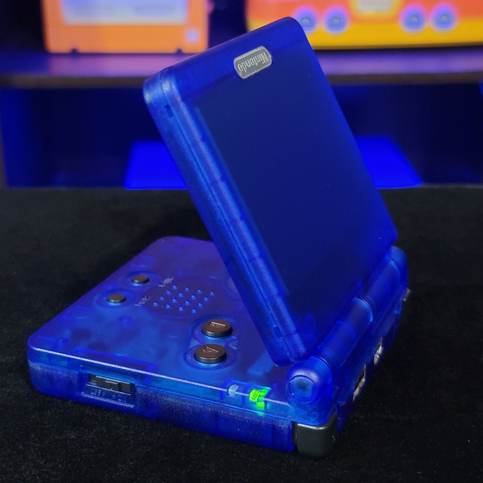 Clear BlueNintendo Game Boy Advance GBA SP IPS MOD Adjustable Brightness