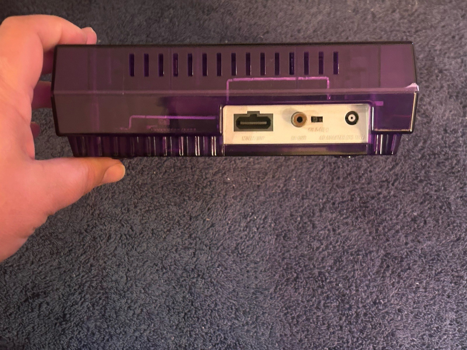 Super Nintendo Console – SNES Purple Clear Custom Case Reshell – Plays Famicom