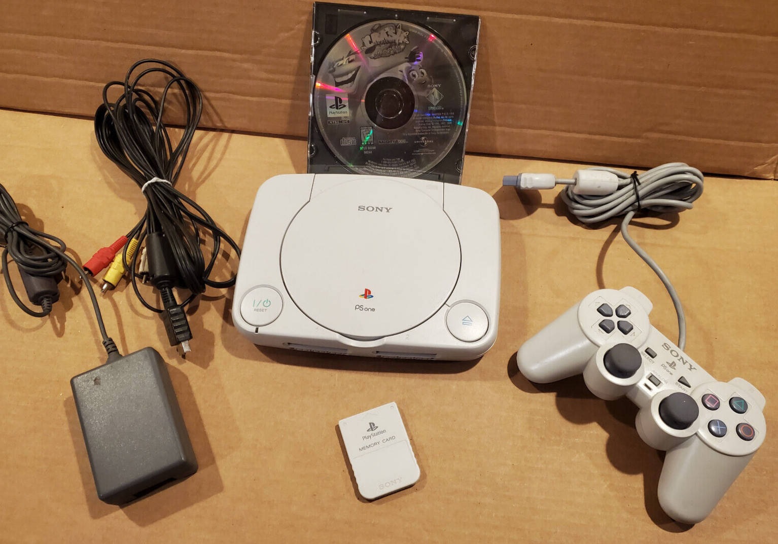 Sony PlayStation 1 PSOne SCPH-101 Console, W/ 1 Controller, Memory Card, & Game