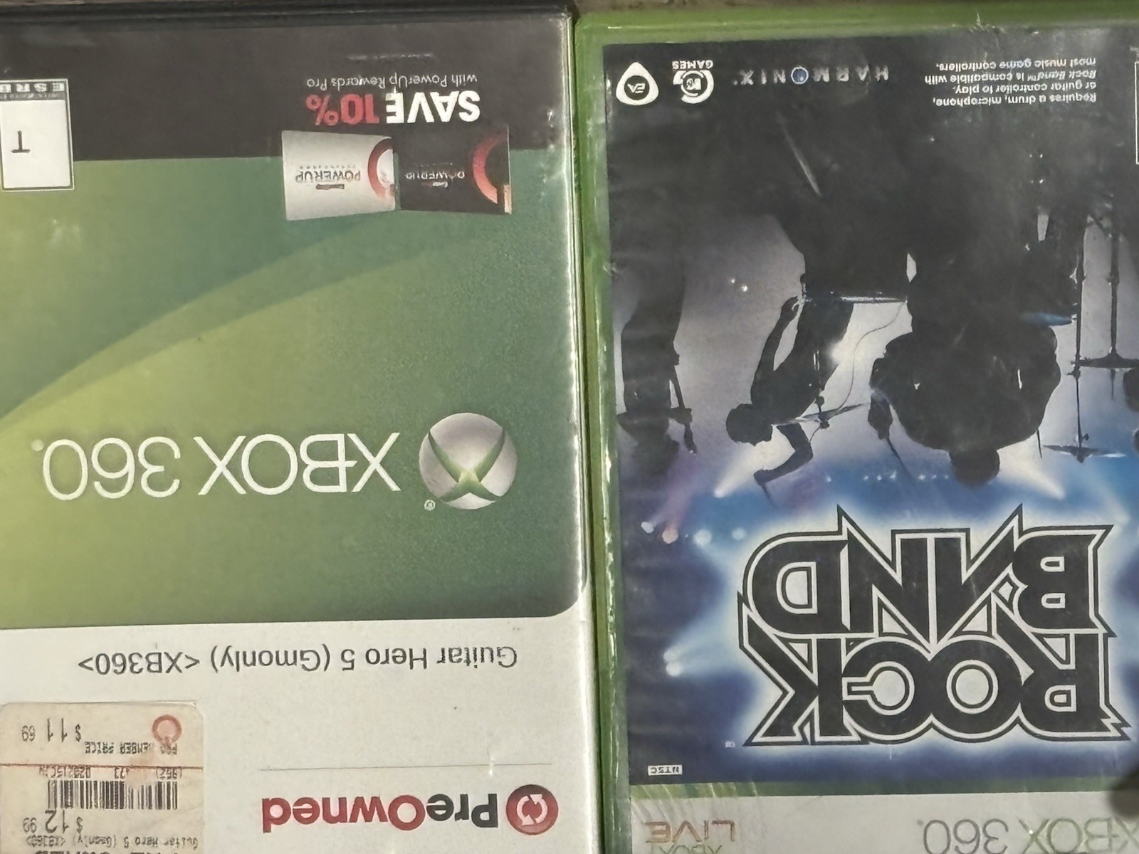 Xbox 360 S Console 250GB Guitar Hero + Rockband Drums Games & Controllers Bundle