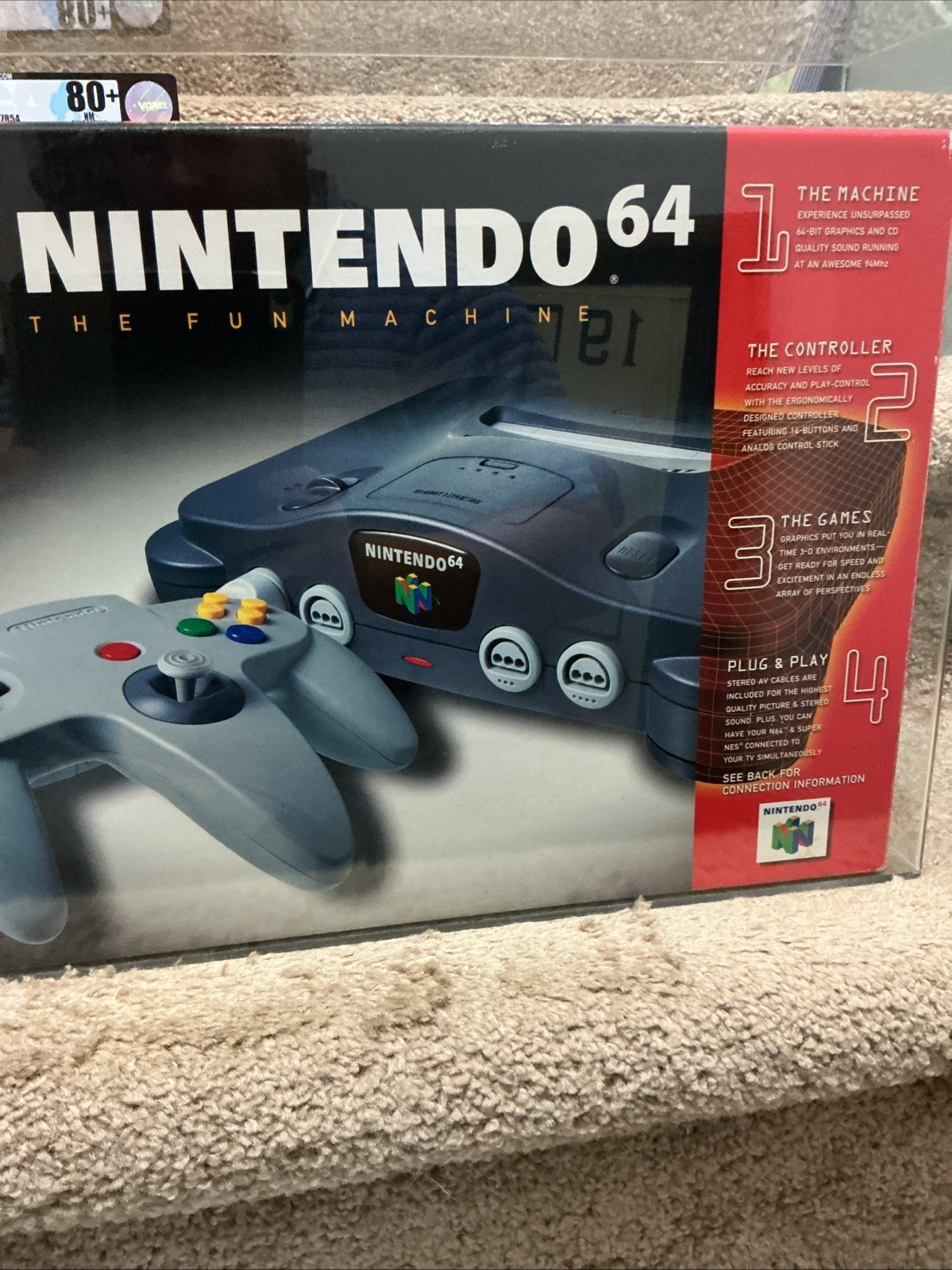 Nintendo 64 Launch Console N64 Brand New 1997 VGA Graded 80+ Q Qualified PSA