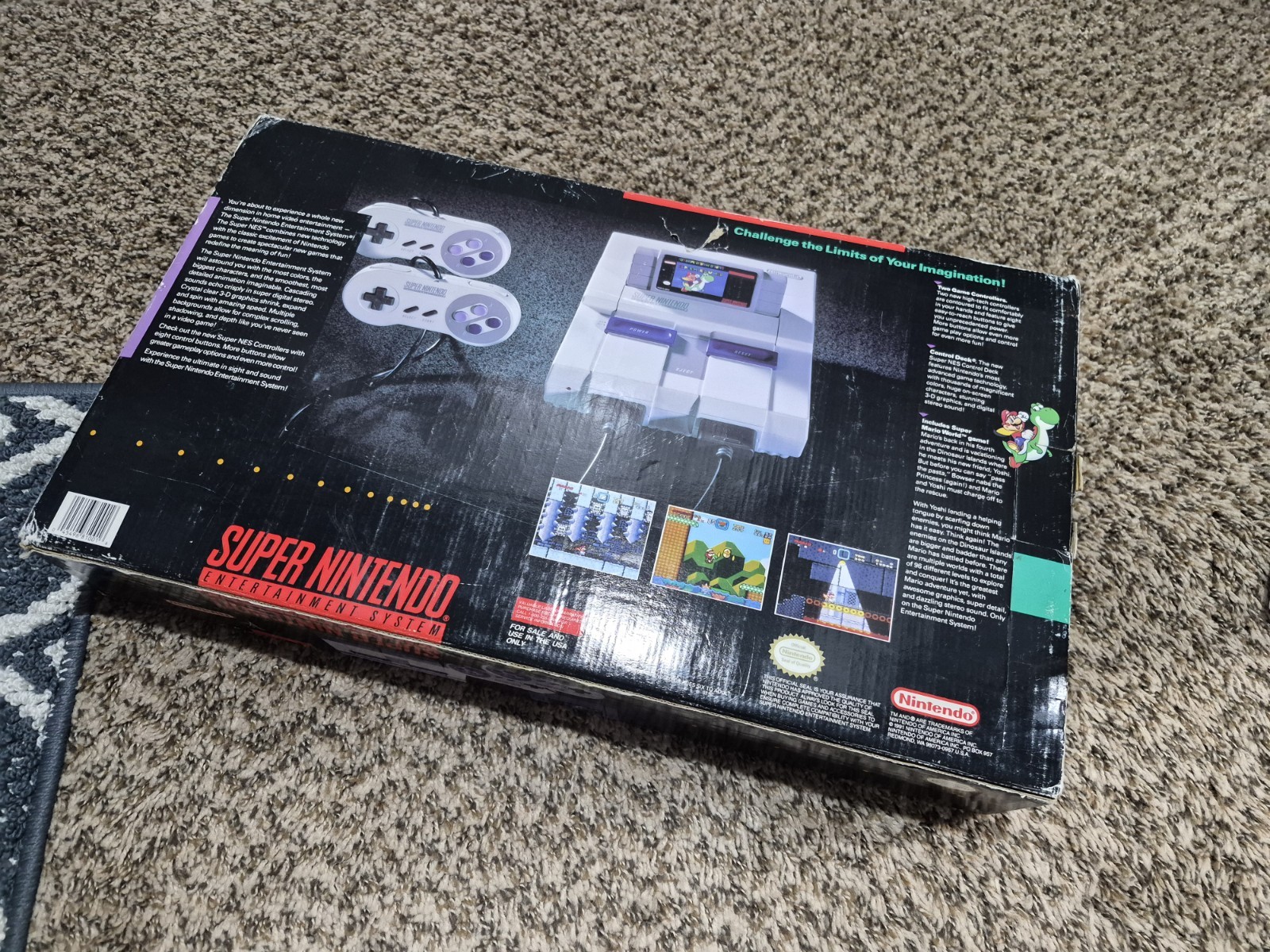 Super Nintendo SNES Console MARIO WORLD SET CIB Complete Box NICE SHAPE!