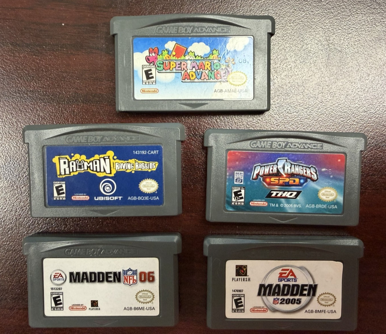 Nintendo Game Boy Advance SP Handheld System Silver 5 Games + Charger + Case