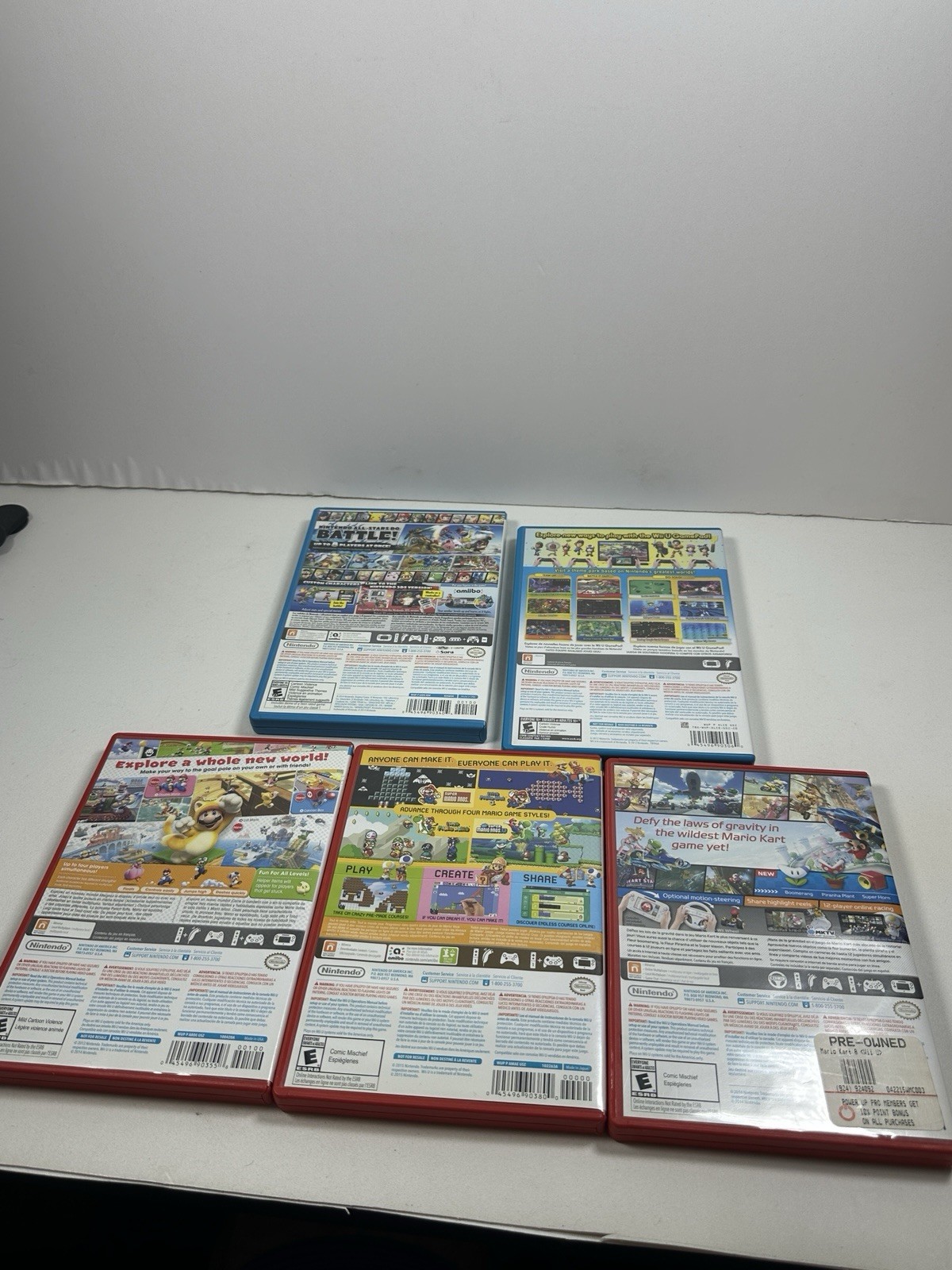 Nintendo Wii U 32GB Deluxe Black WUP-101(02) Console Bundle 5 Games Tested
