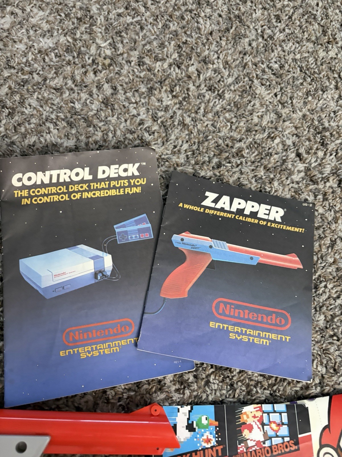 Nintendo NES Console Bundle Super Mario Bros 1 2 3 Zapper 2 Controllers Tested