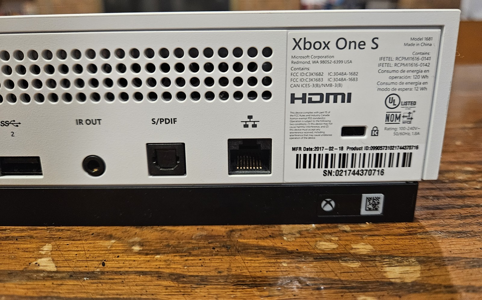 Microsoft Xbox One S 1TB White Home Console System 4K UHD Video Game