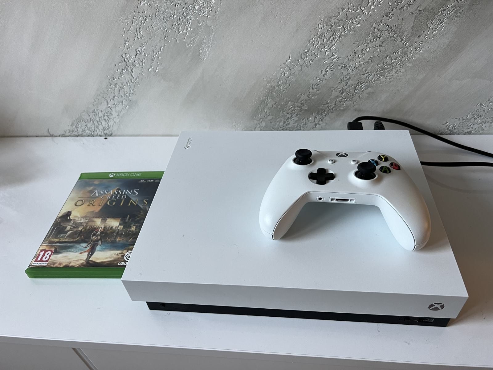 Microsoft Xbox One X 1TB Console – Black w/ Controller and Cables