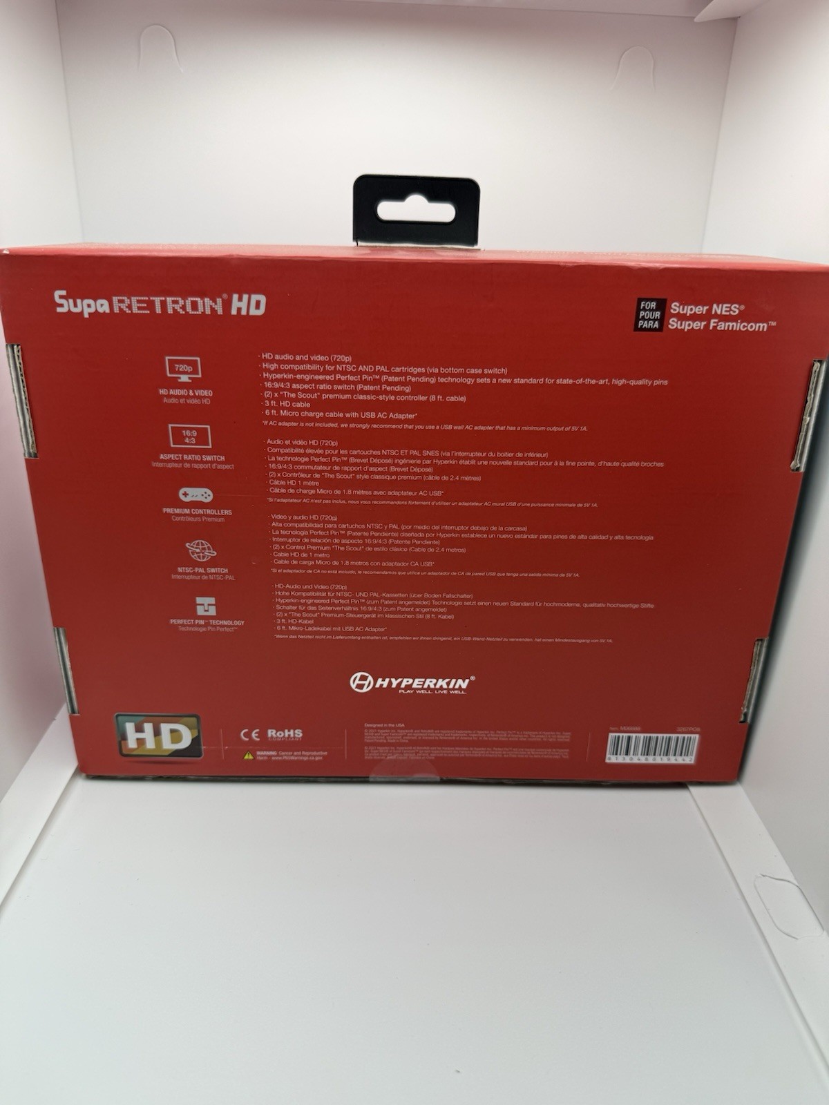 Hyperkin SupaRetron HD SNES Console Gray/Purple, 720p HDMI, Region Free