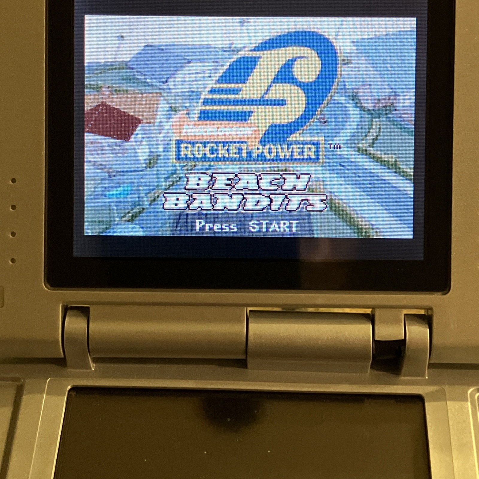 Nintendo DS NTR-001 with Charger Titanium Silver w/ Bad Hinge + 4 games – tested