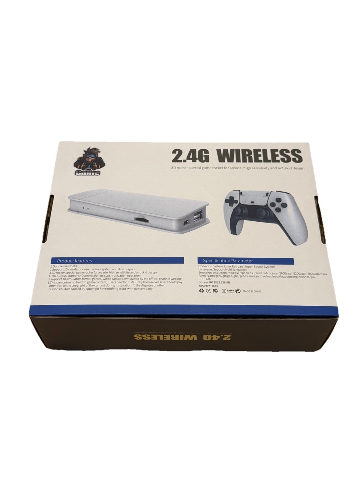 Game 2.4G Wireless Home Console White HD Output Wi-Fi HDMI USB-A 3D Audio