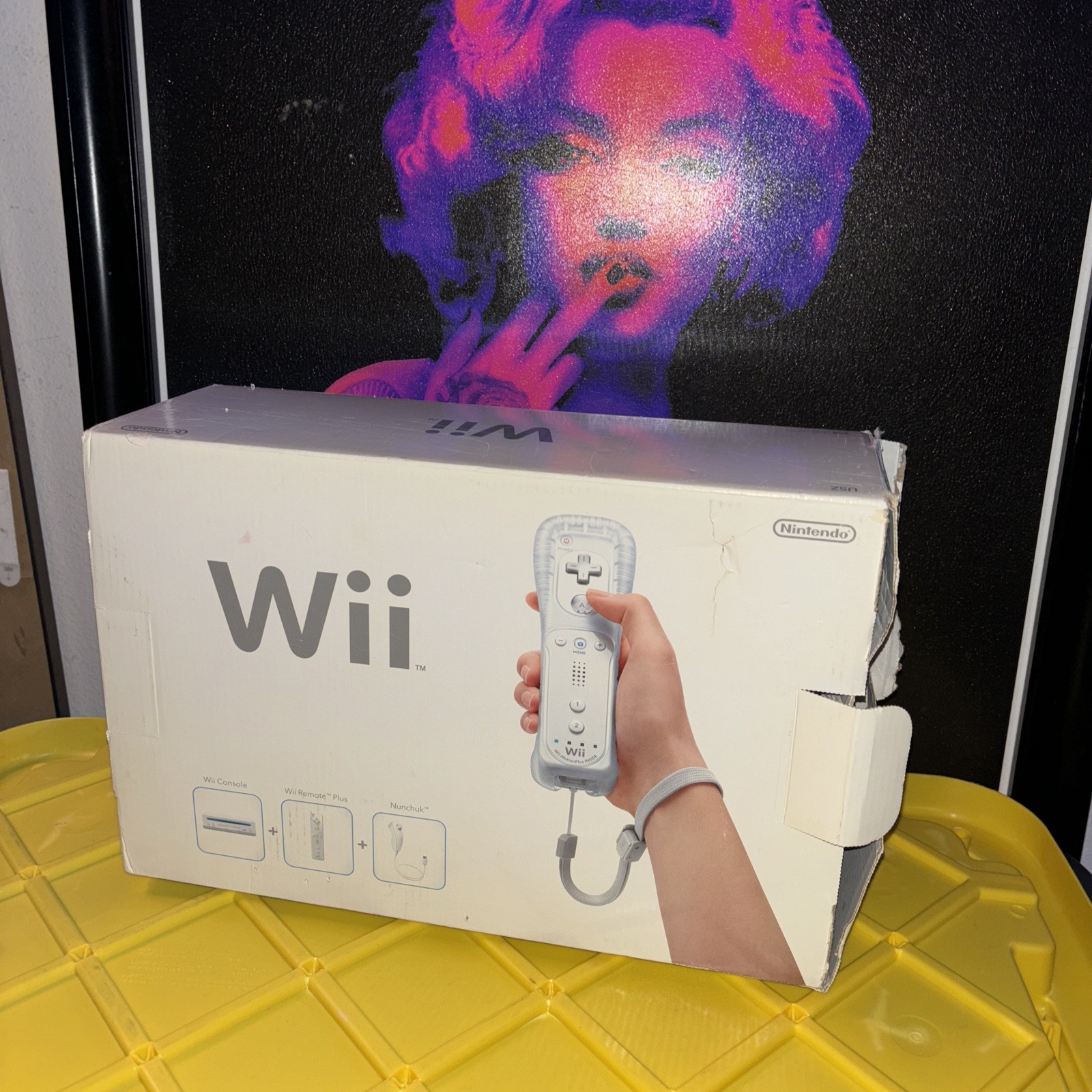 Nintendo Wii Console RVL-001 White in Box w/ 2 Controllers and 6 Games- TESTED