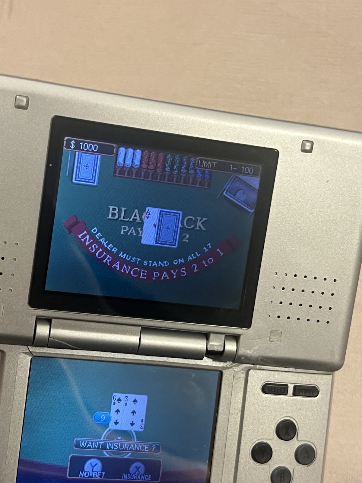 Nintendo DS NTR-001 Console Titanium Silver Tested Works Broken Hinge