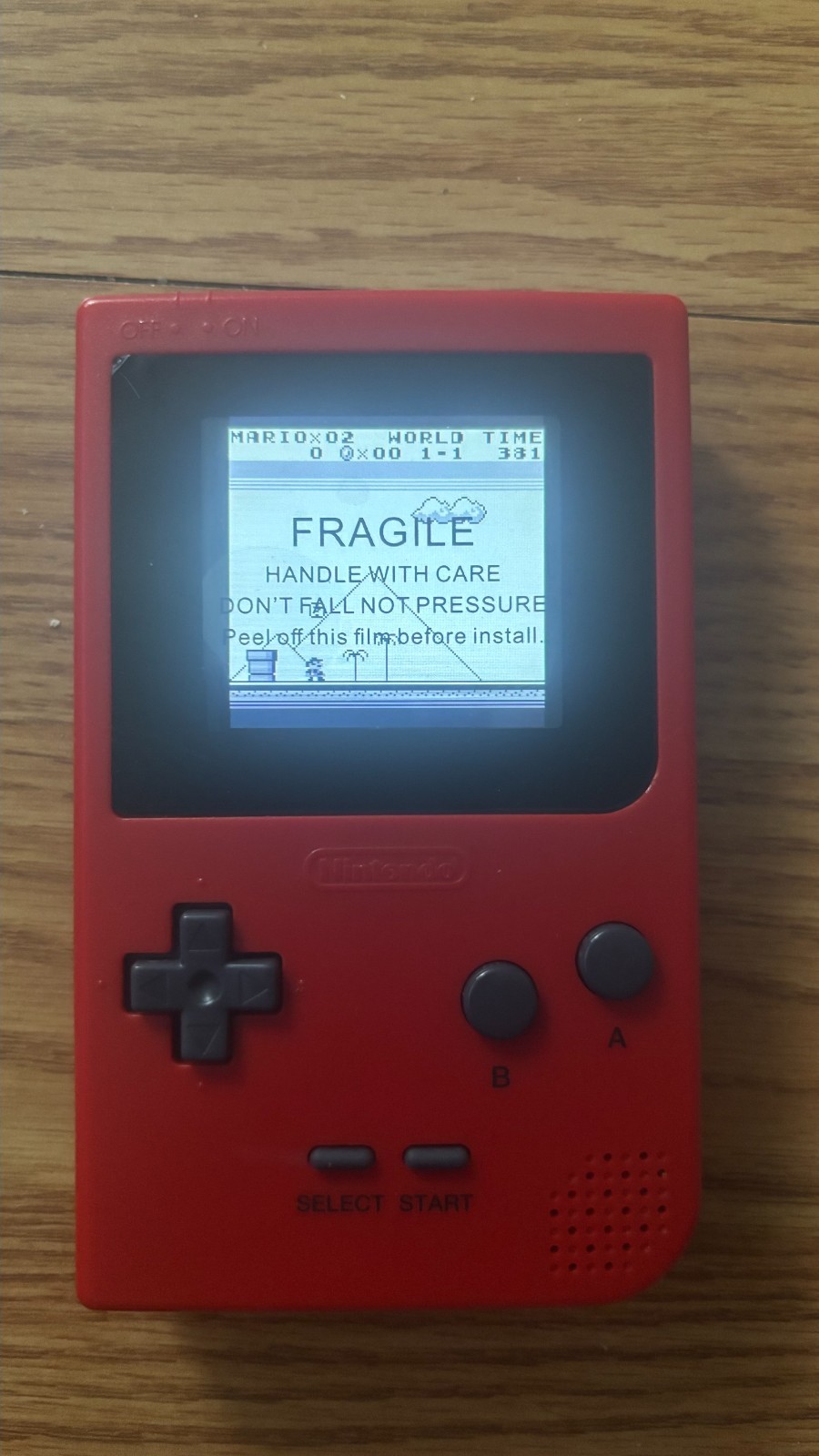 Nintendo Gameboy Pocket Red GBP – IPS Screen Upgrade + Super Mario World