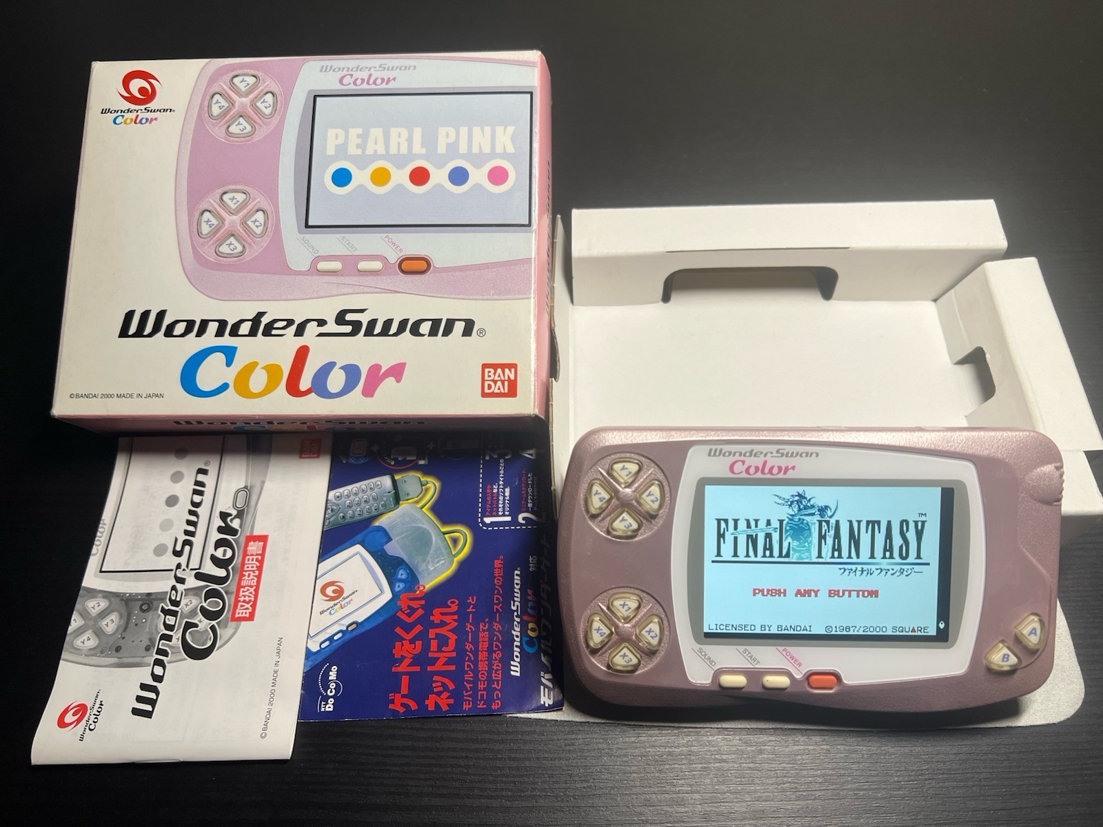 Bandai WonderSwan Color WSC With Box & IPS Screen & New Glass Lens