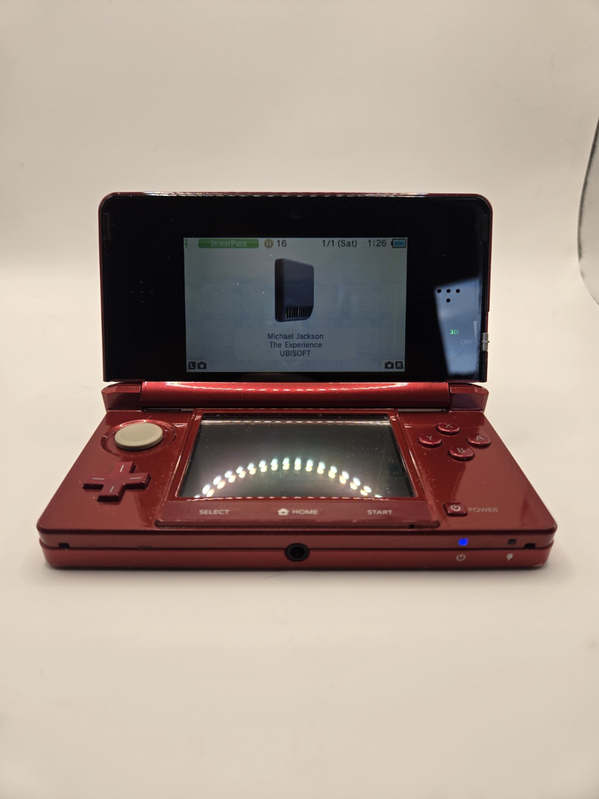 Nintendo 3DS Metallic Red Console System with 7 GamesNo Charger No Stylus