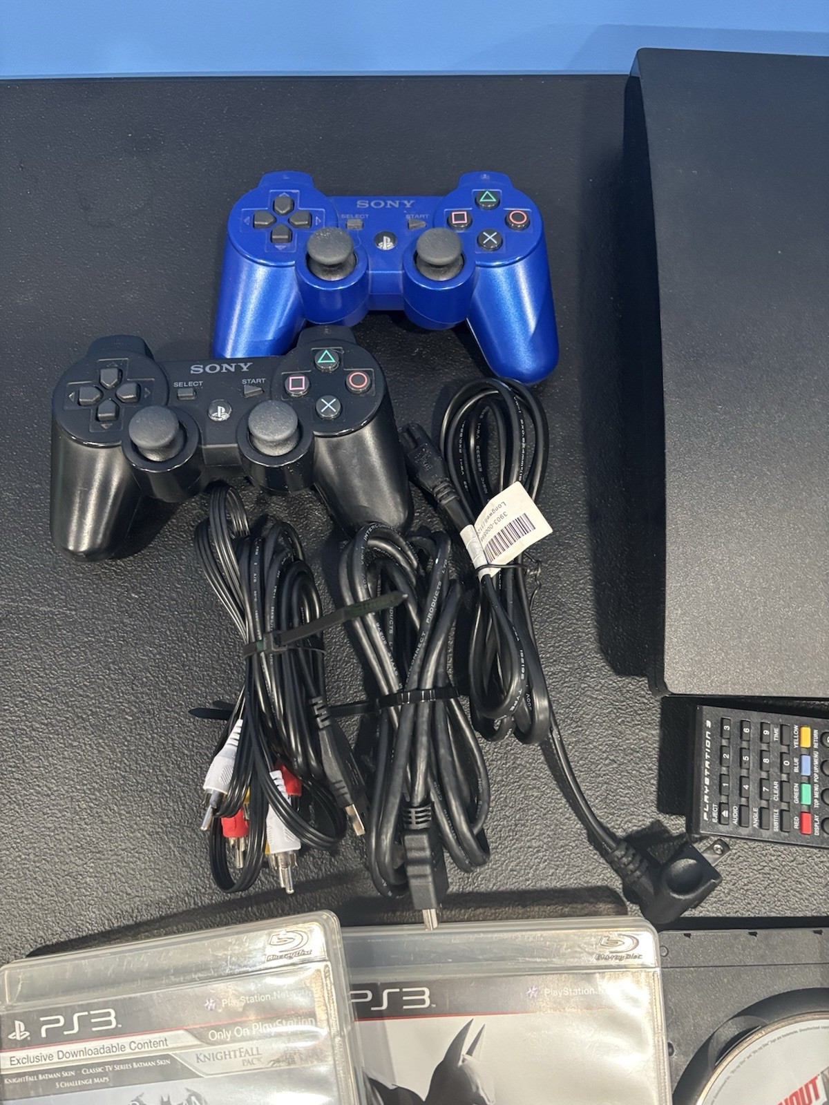 Sony PS3 Slim 120GB Console CECH-2001A Working +2 Controllers, 4 Games, Remote
