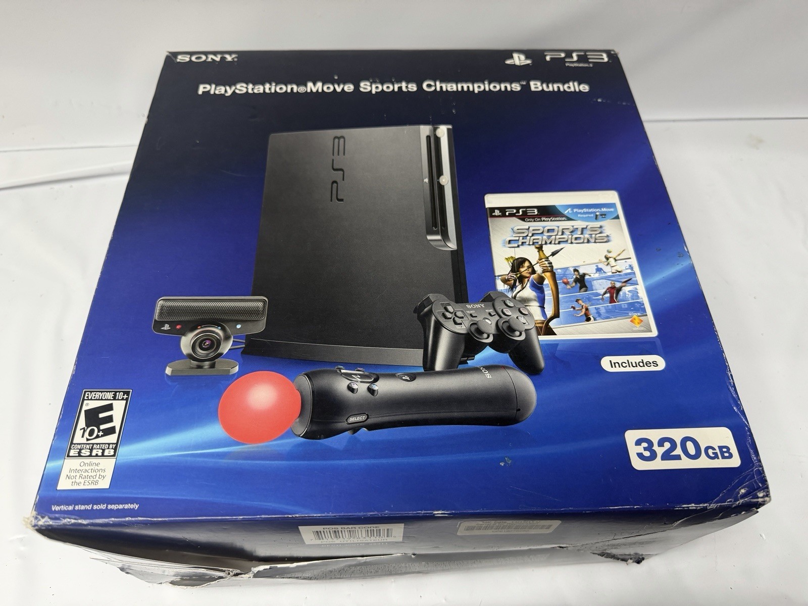 Sony Playstation 3 PS3 Slim Black Console 320GB Move Sports Champions Bundle